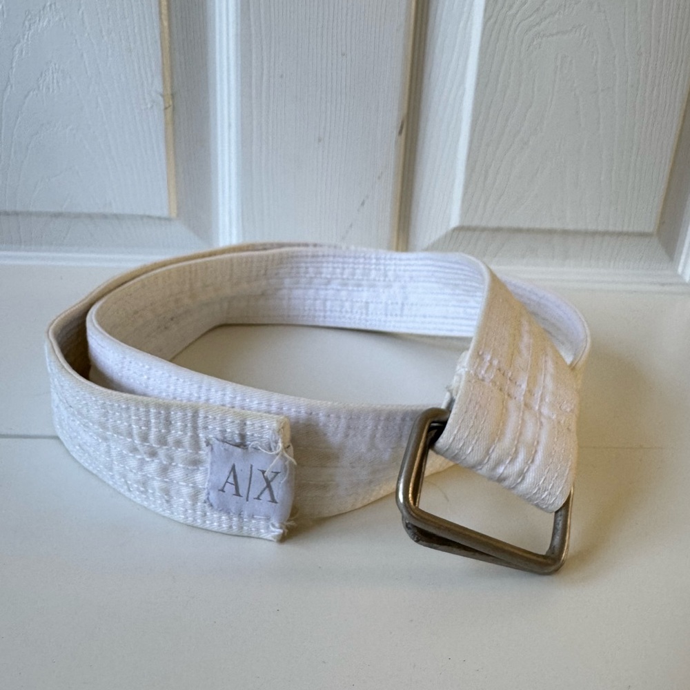 Armani exchange belt white color